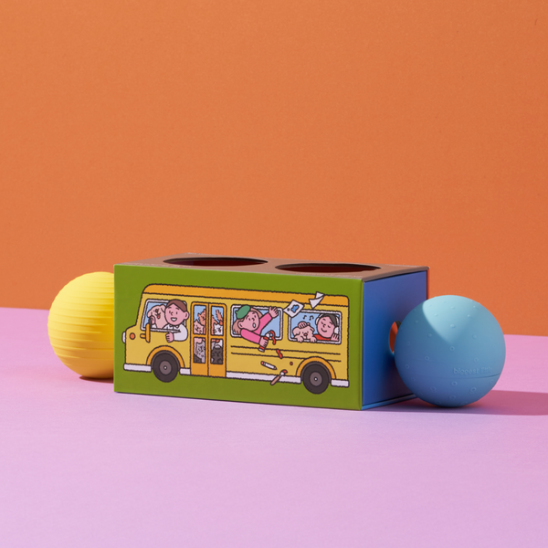 b is for ball® x sundae kids | 2-ball set - “honk honk” bus toy box