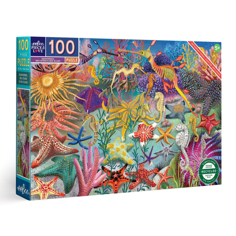 100 piece puzzle | seahorses, sea stars & sea slugs