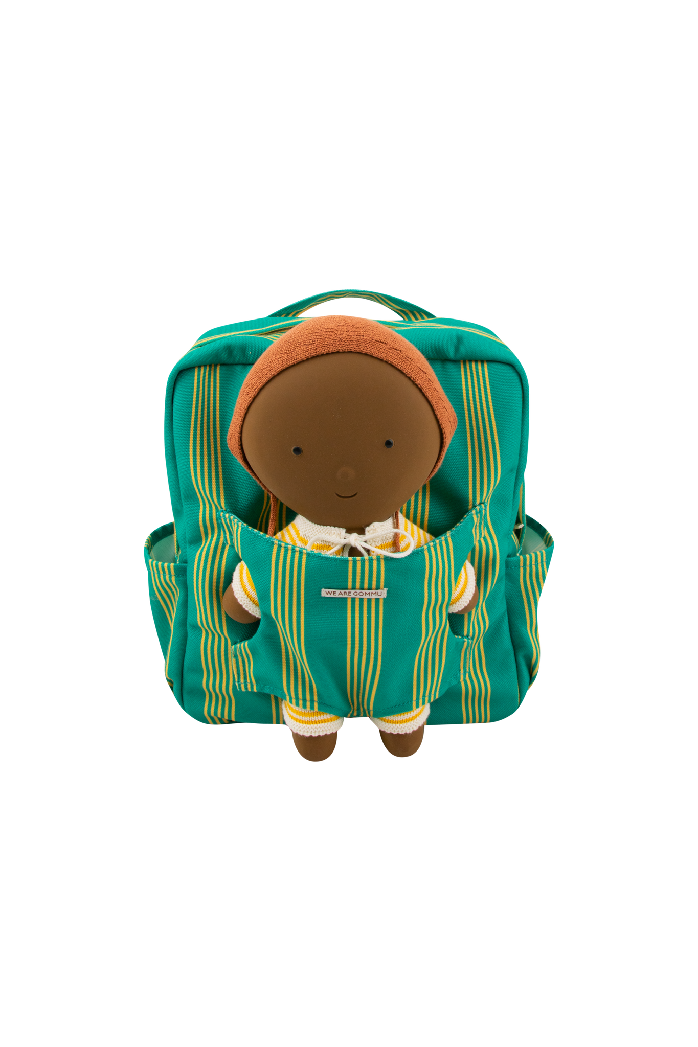 gommu | big striped backpack - green