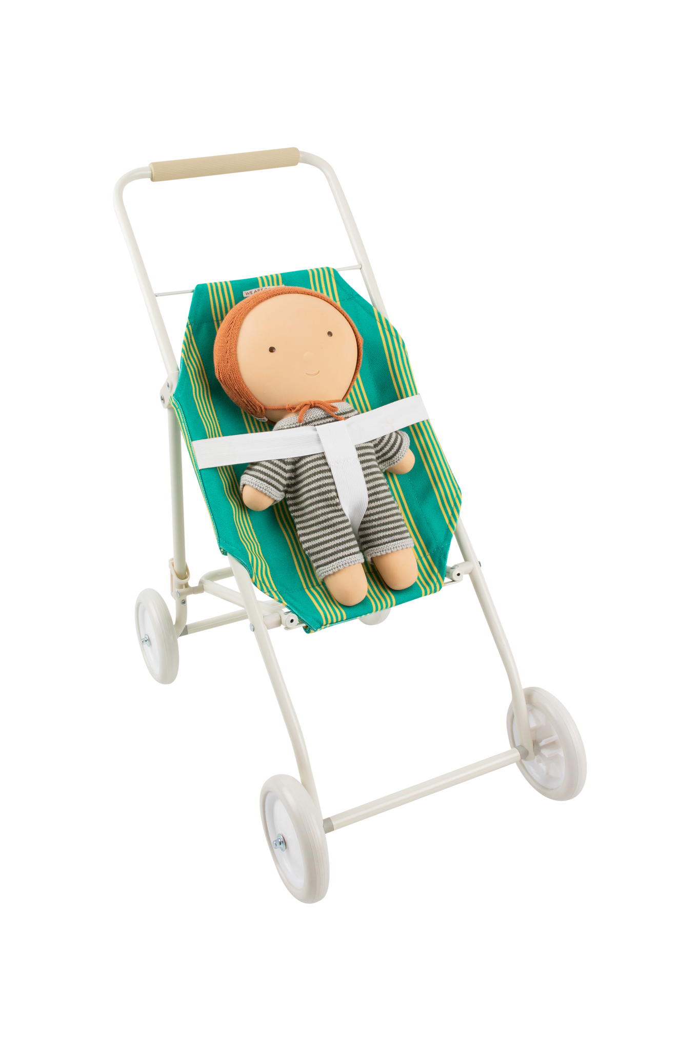 gommu | big striped stroller - green