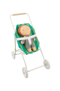 gommu | big striped stroller - green