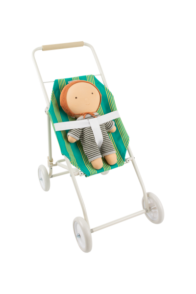 gommu | big striped stroller - green