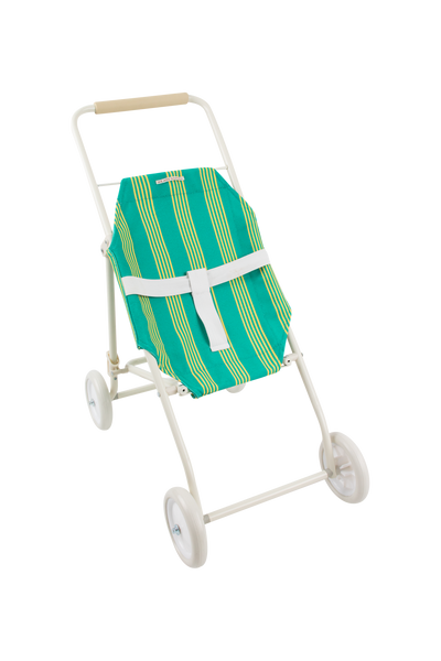 gommu | big striped stroller - green