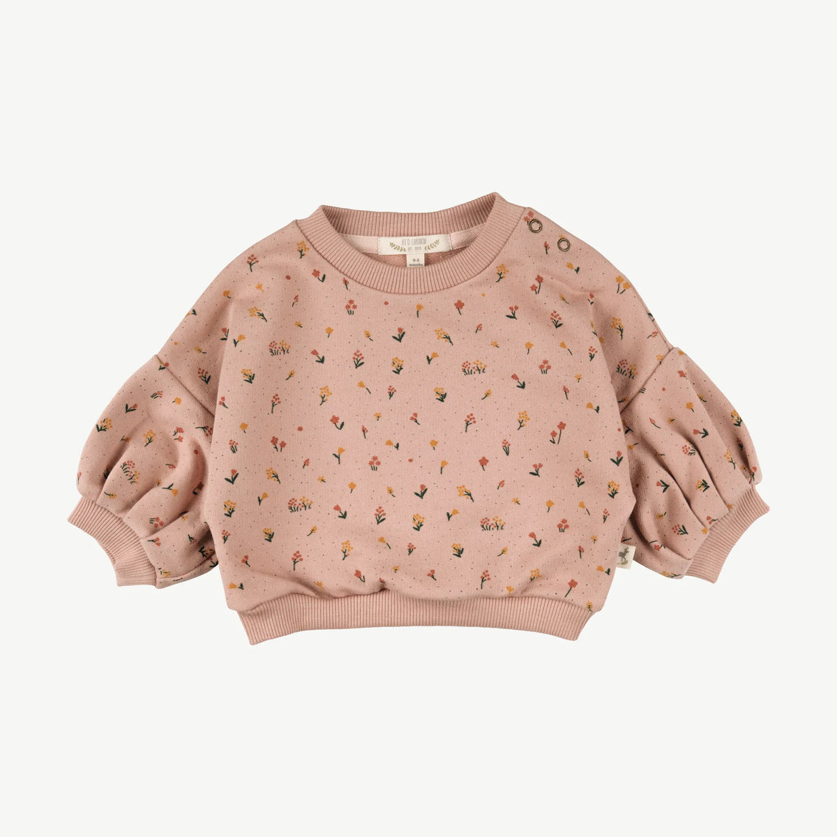 puffed-sleeve sweatshirt | desert wildflower - mahogany rose