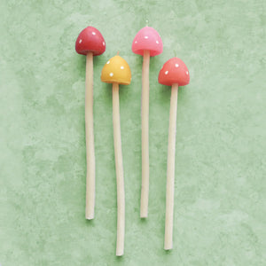 beeswax candle | mushroom - set of 4