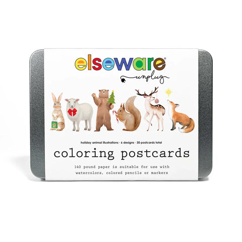 30 coloring postcards | winter animal