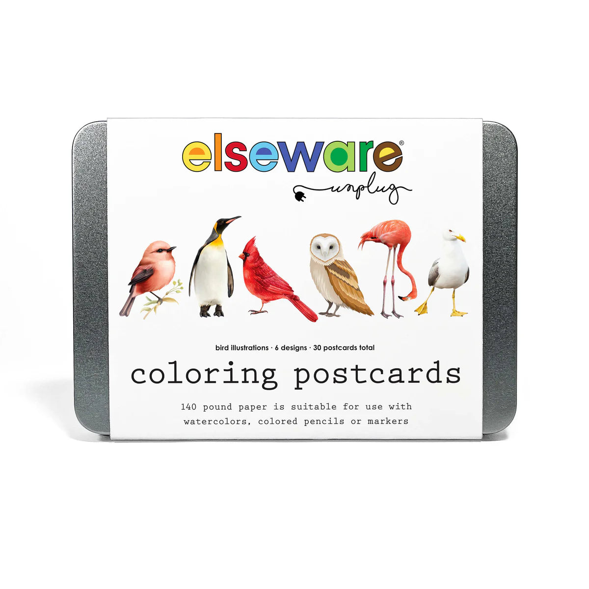 30 coloring postcards | birds