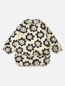 smock bib | black sunflowers