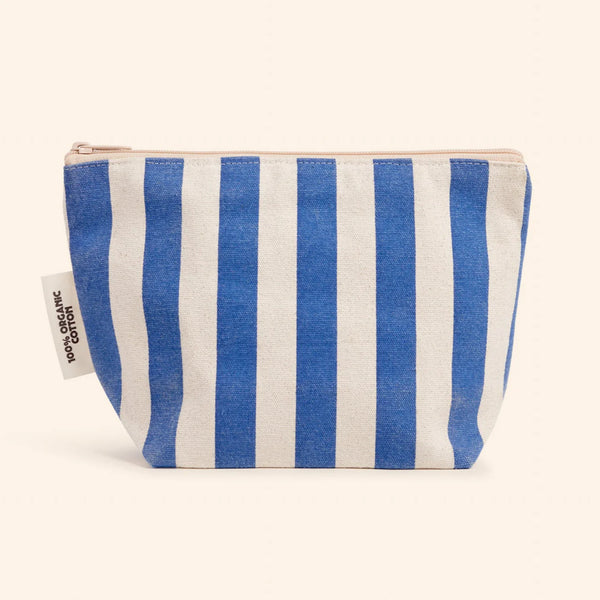 organic cotton zipper bag | blue
