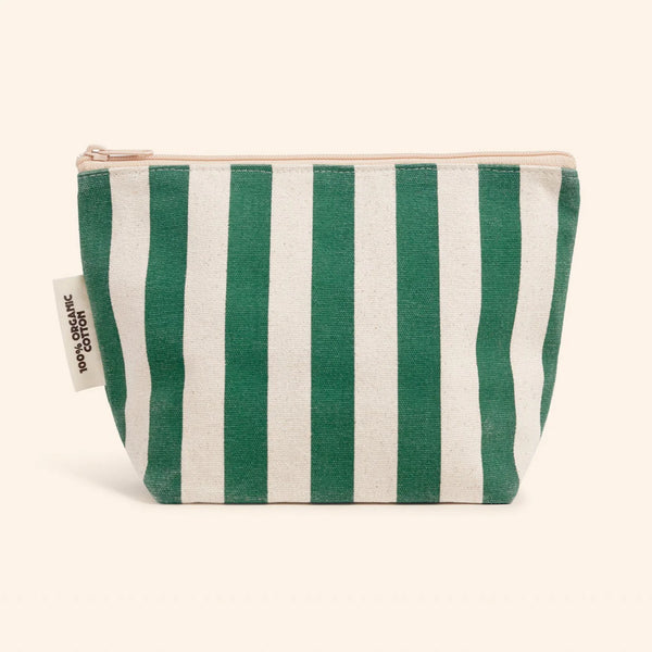 organic cotton zipper bag | green