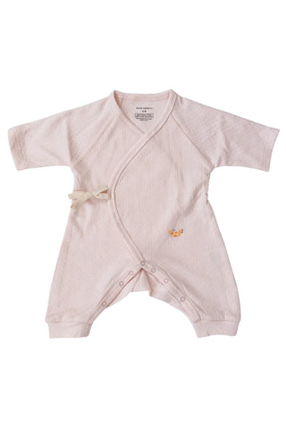 pointelle baby kimono onesie | soft pink