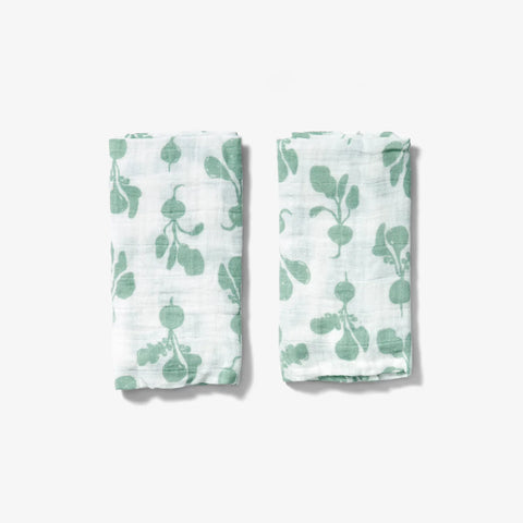 burp cloth set | radish - agave
