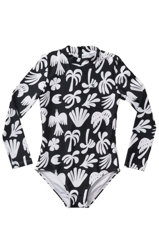 long sleeve swimsuit | ty williams - charcoal