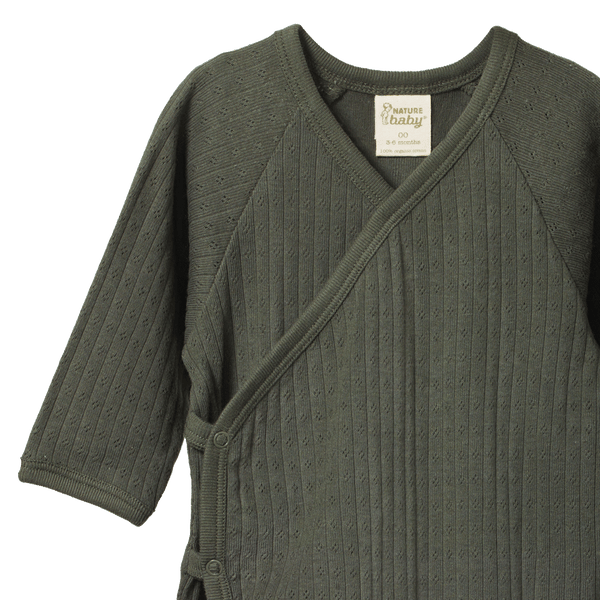 pointelle kimono stretch and grow | thyme