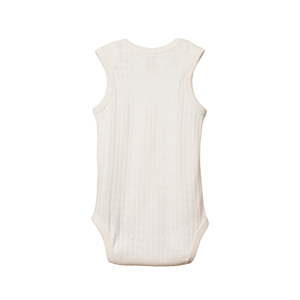 pointelle singlet bodysuit | natural