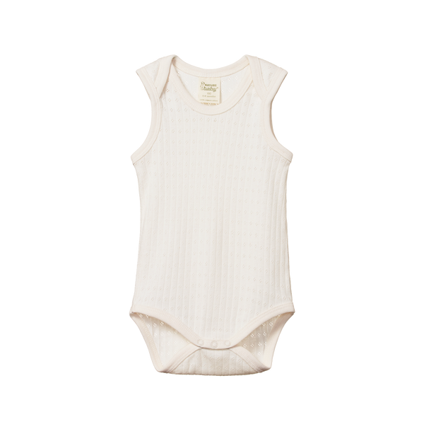 pointelle singlet bodysuit | natural