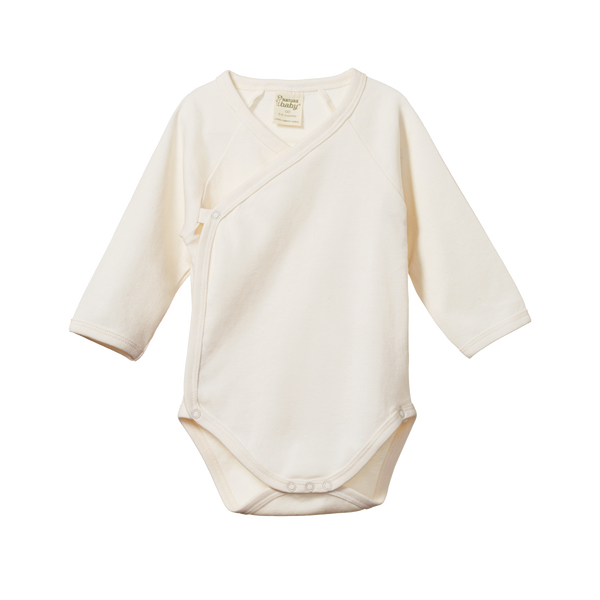 long sleeve kimono bodysuit | natural