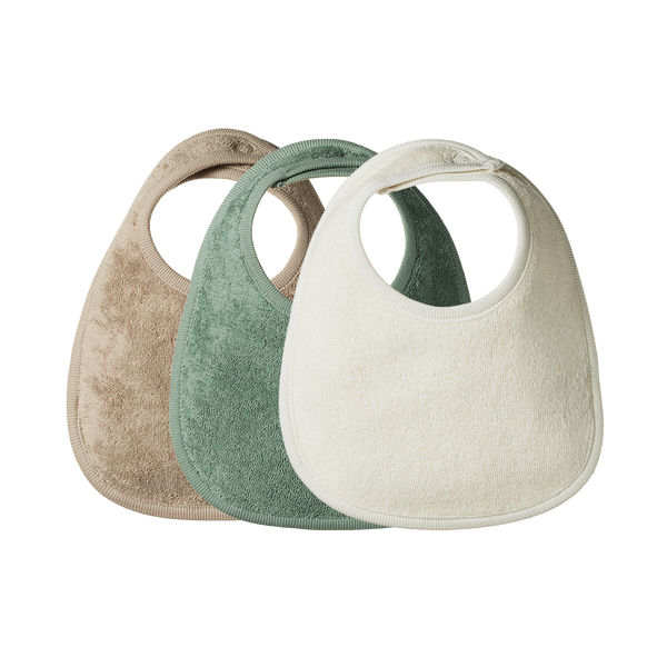 dribble bibs | 3 pack - natural + nougat + lily pad