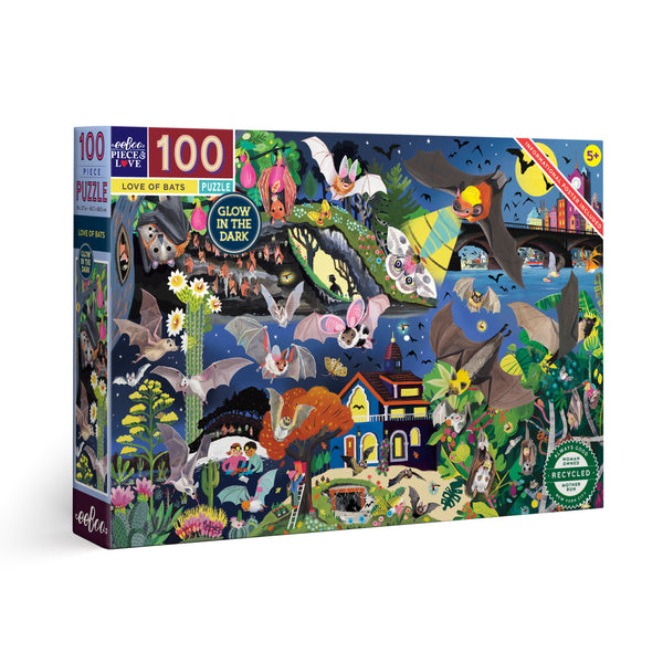 100 piece puzzle | love of bats (glow in the dark)