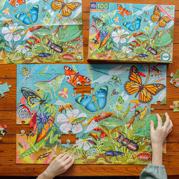 100 piece puzzle | love of bugs
