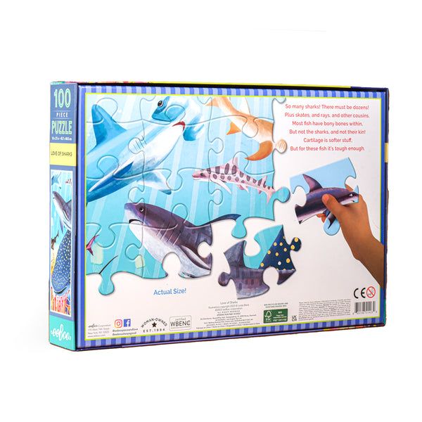 100 piece puzzle | love of sharks