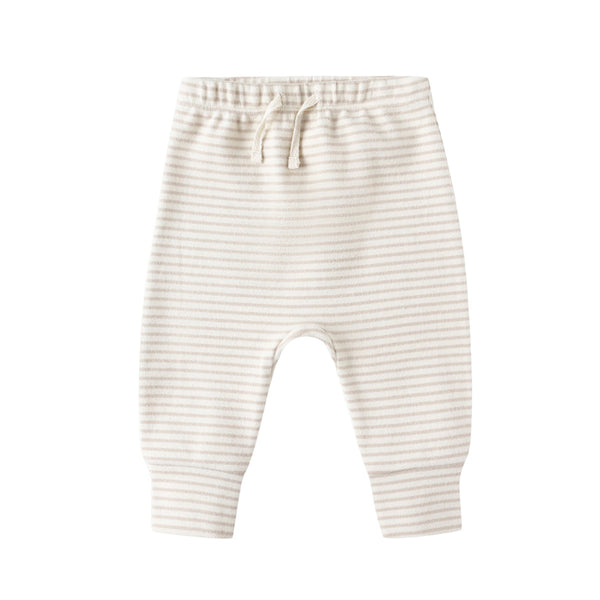 drawstring pant | oat micro stripe