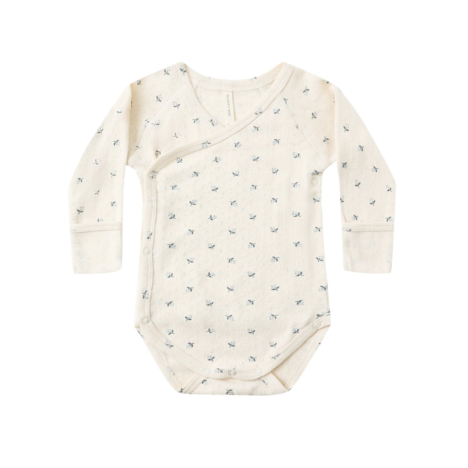 side snap bodysuit | blue ditsy