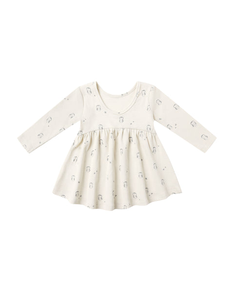 ribbed long sleeve dress | owls
