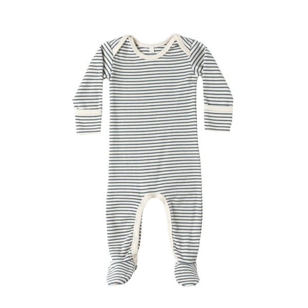 baby footie | ocean micro stripe