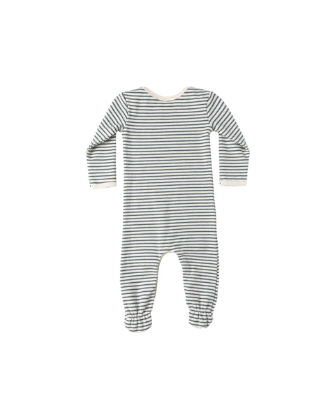 baby footie | ocean micro stripe