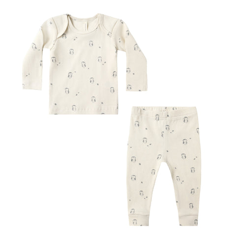ribbed tee + legging set | owls