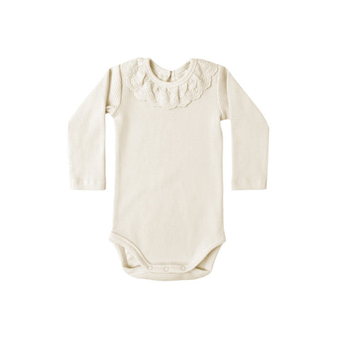 ruffle collar bodysuit | natural
