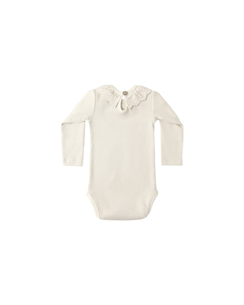 ruffle collar bodysuit | natural