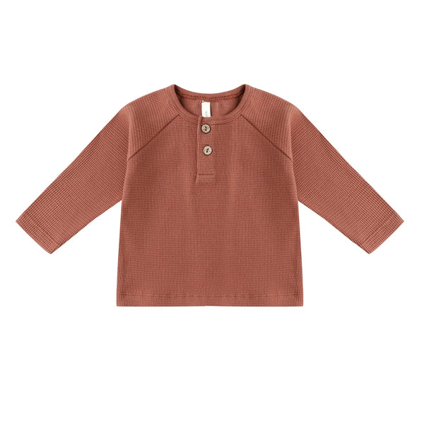 henley knit top | cranberry