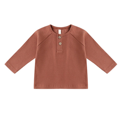 henley knit top | cranberry