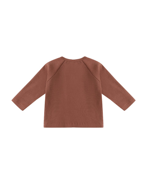henley knit top | cranberry