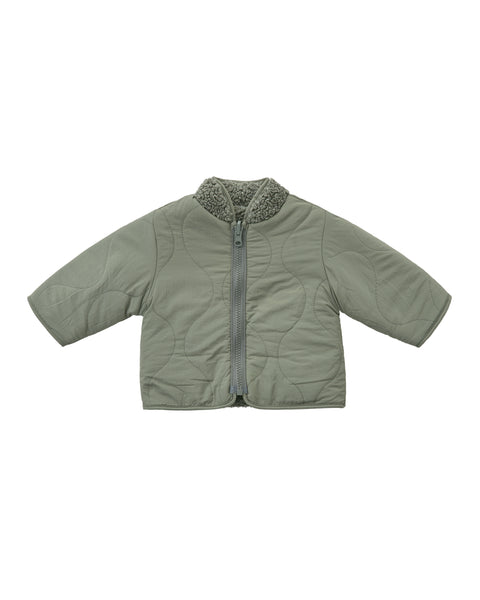 shearling zip jacket | forest