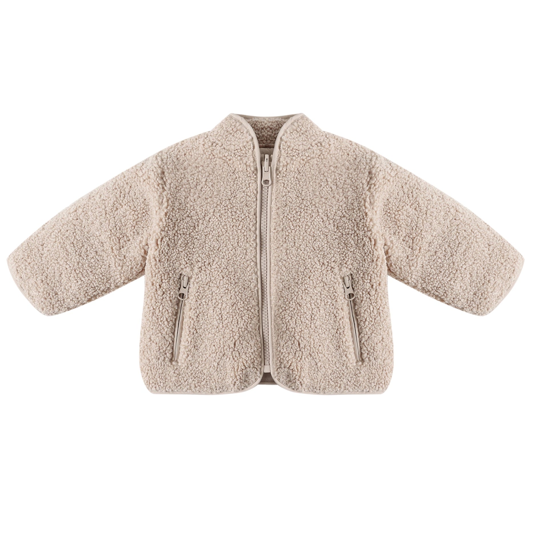 shearling zip jacket | oat