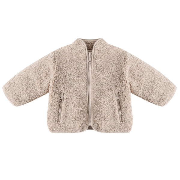 shearling zip jacket | oat