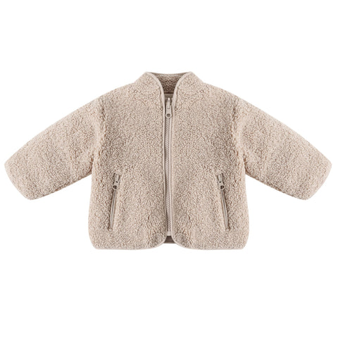 shearling zip jacket | oat