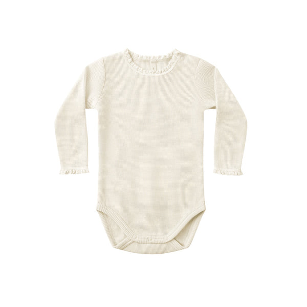 waffle long sleeve bodysuit | natural