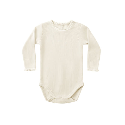 waffle long sleeve bodysuit | natural