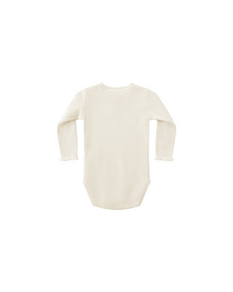 waffle long sleeve bodysuit | natural