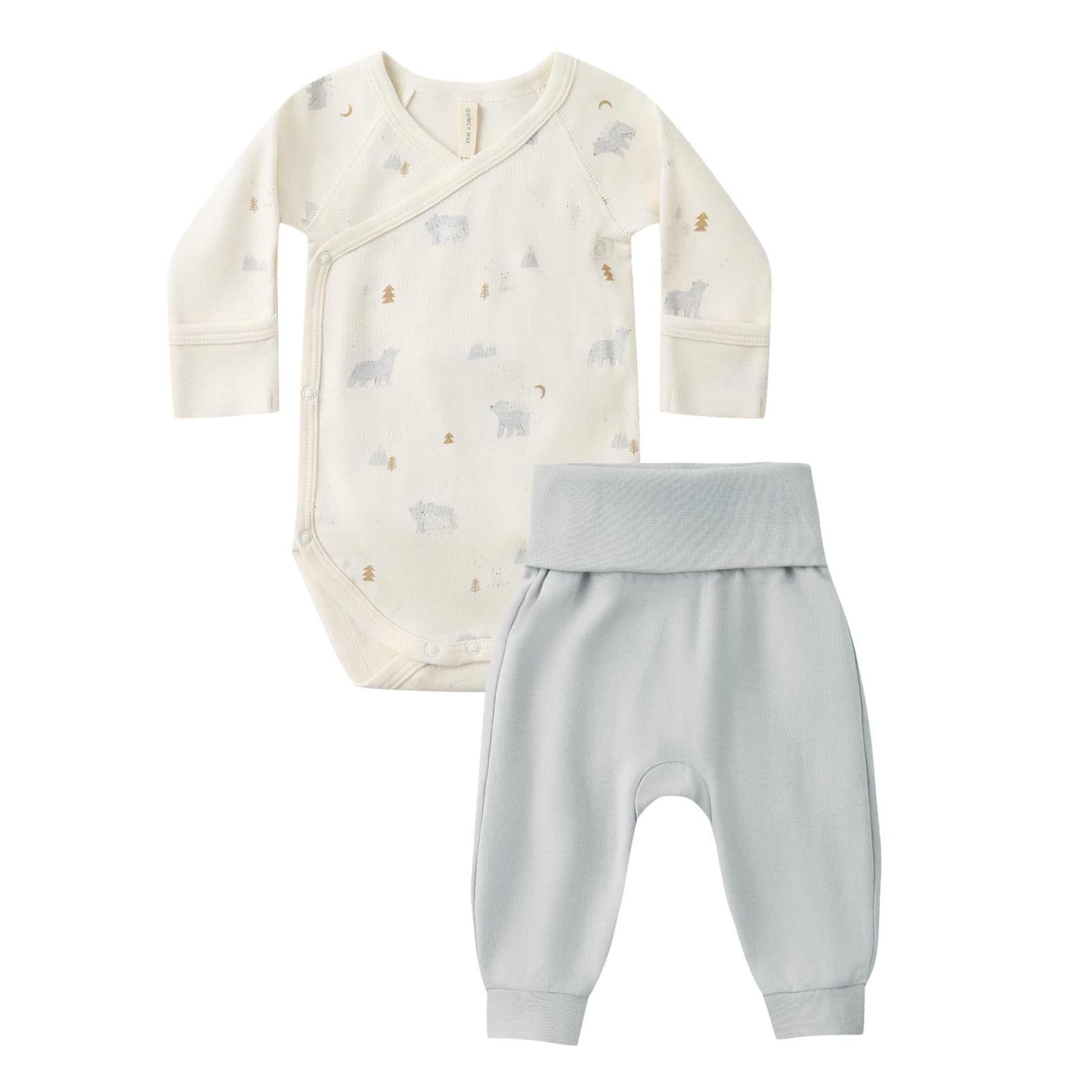 side snap bodysuit + pant set | polar bears