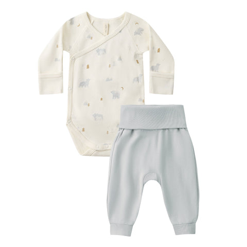 side snap bodysuit + pant set | polar bears
