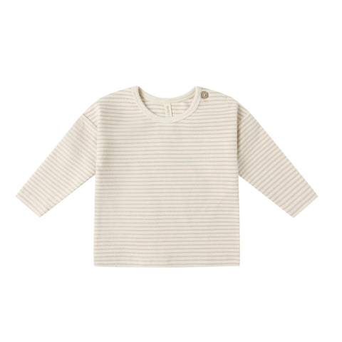 long sleeve tee | oat micro stripe