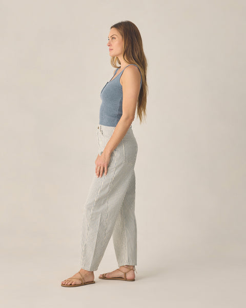 women's barrel pant | railroad stripe