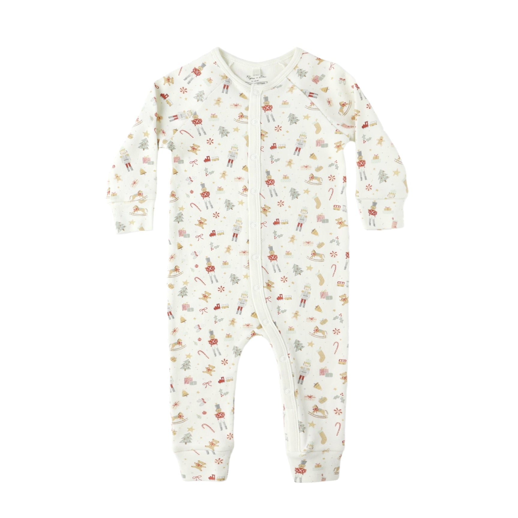 organic long john pajamas | festive