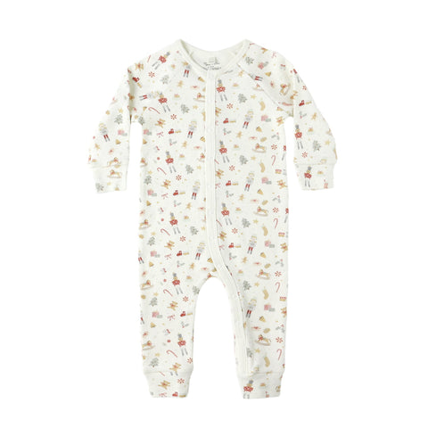 organic long john pajamas | festive