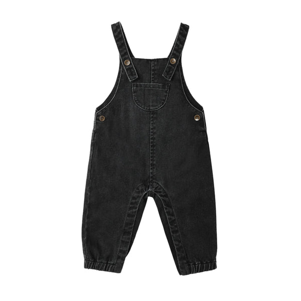 baby overalls | washed black
